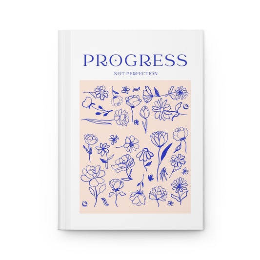 Progress Not Perfection Hardcover Journal - Matte - Sober, One Day at a Time, AA, Alcoholics Anonymous, Sobriety gift, Addiction Recovery