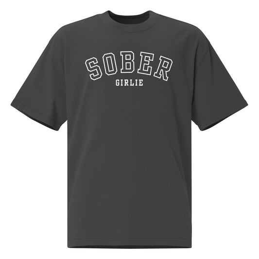 Sober Girlie Varsity Oversized Tee