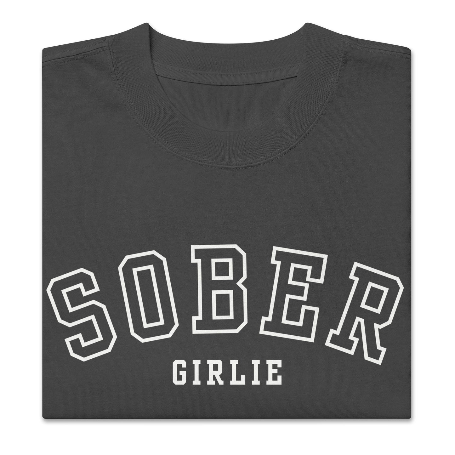 Sober Girlie Varsity Oversized Tee