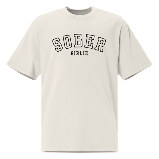 Sober Girlie Varsity Oversized Tee