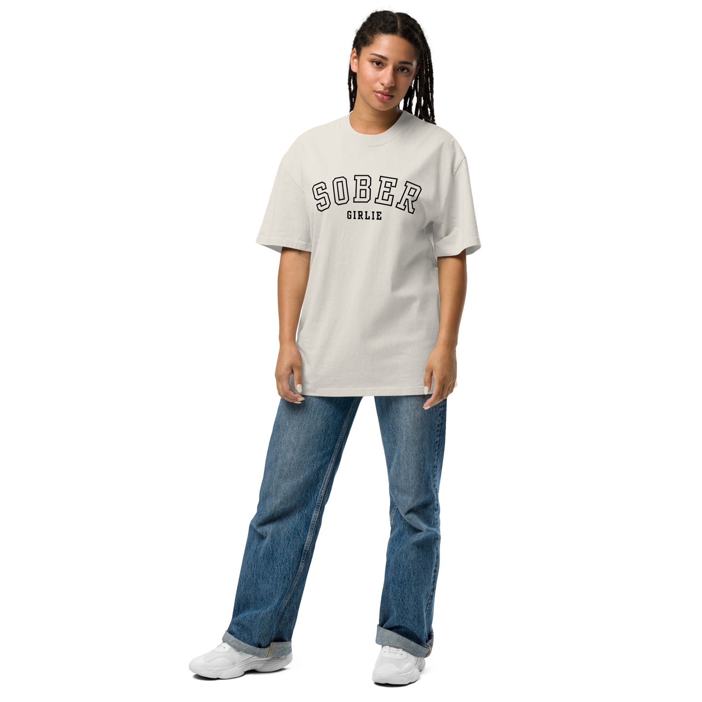 Sober Girlie Varsity Oversized Tee