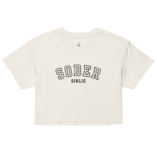 Sober Girlie Varsity Crop Top