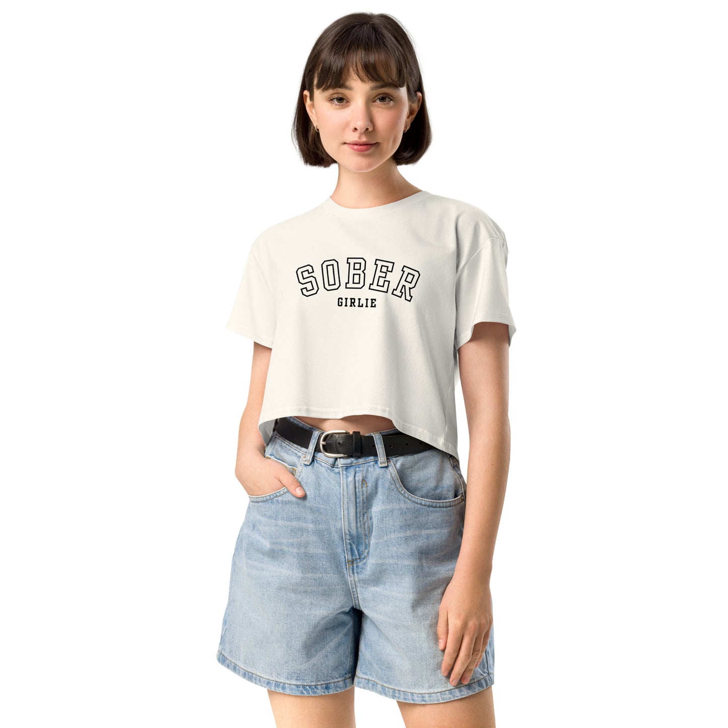 Sober Girlie Varsity Crop Top