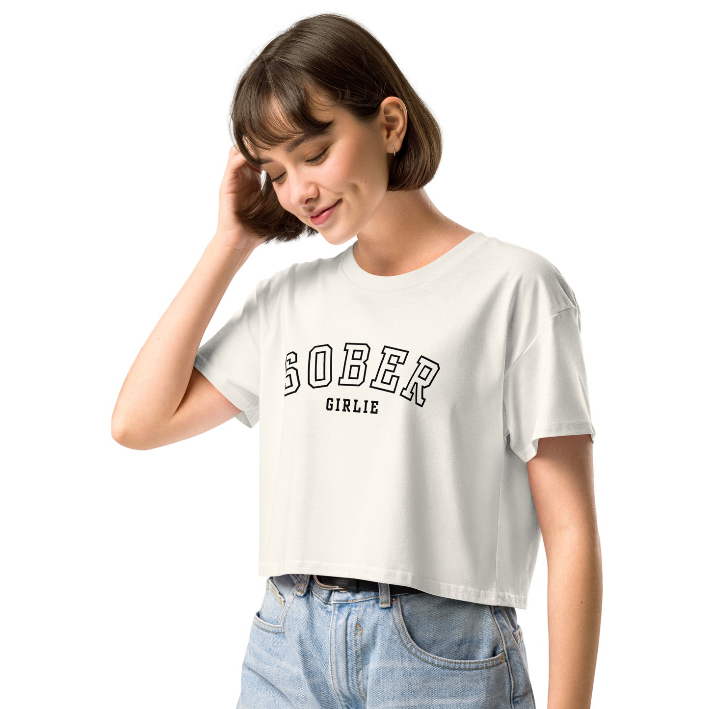 Sober Girlie Varsity Crop Top